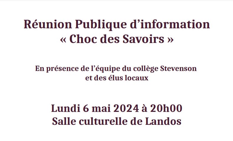 Réunion de soutien au Collège de Landos