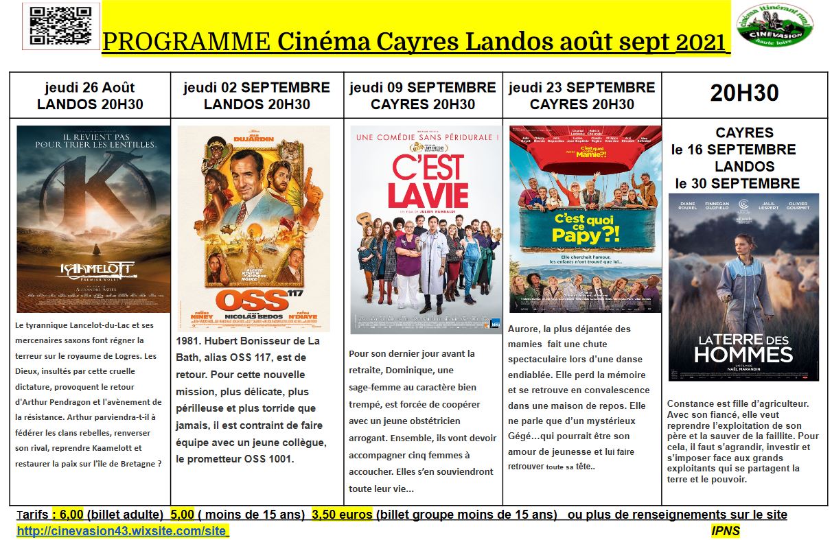 Cinévasion septembre