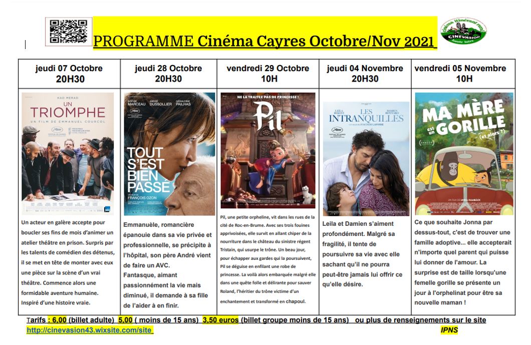 Programme Cinéma Cayres