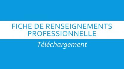 Fiche de renseignements pour l'annuaire pro