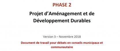 PADD - Document de travail pour débats PADD - Document de travail pour débats