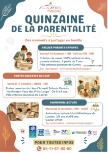 Affiche sur les évènements de la 15e de la parentalité